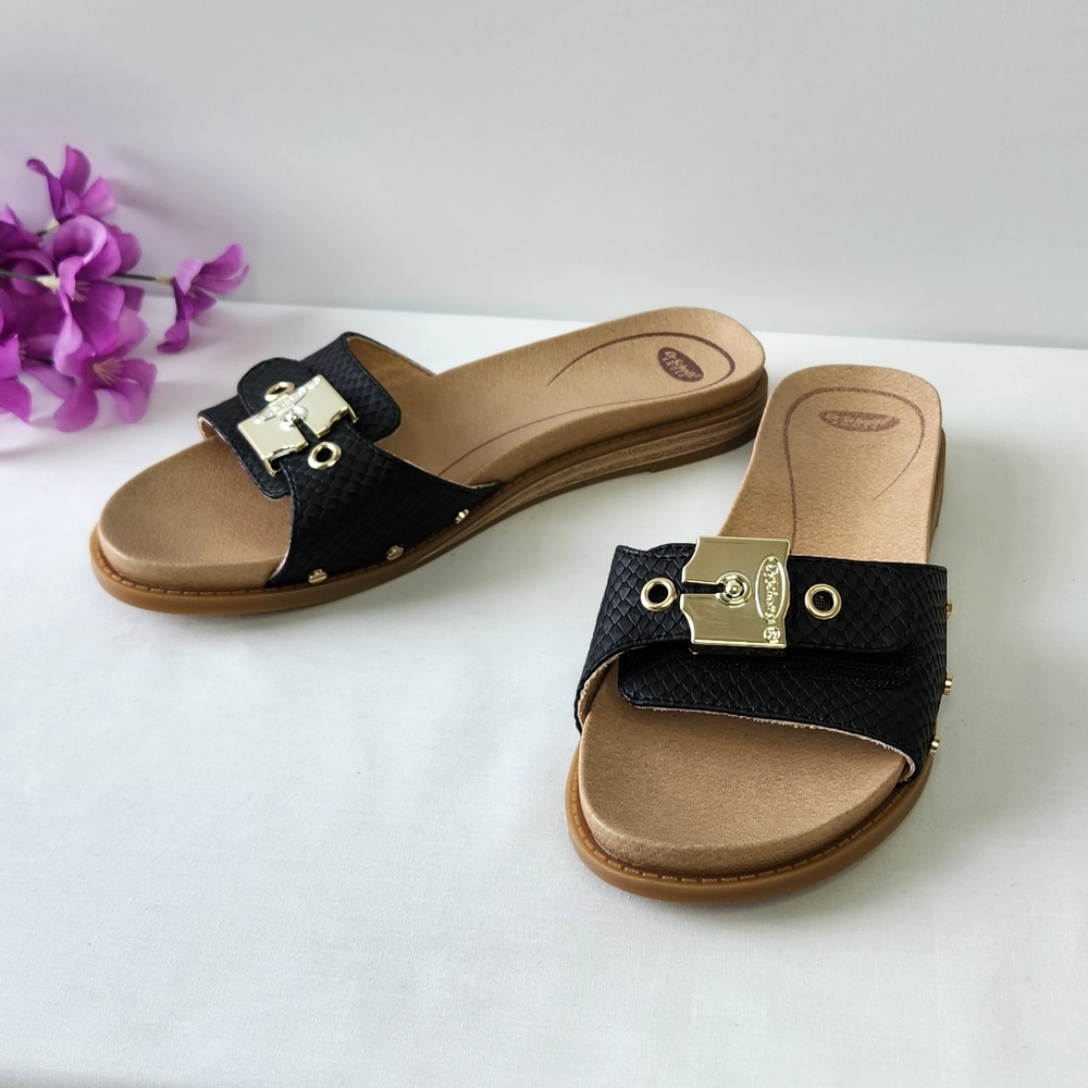 Dr. Scholl's Originalist Black Slide On Sandals Women's Size 6M